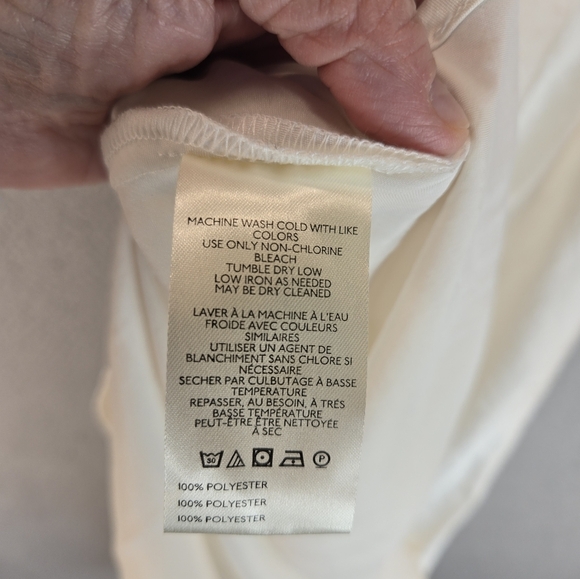 Free People Women Satin Midi Slip Dress Sz M Ivory Adj Straps Side Slits Elegant - Picture 12 of 15